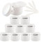 ZEOABSY 12 pièces 250ml Pot Cosmétique en Plastique Blanc avec Couvercle avec Bord d'argent, Pots de Crème de Bouteille de Vides Contenant pour Cosmétiques Maison,Crèmes,Baumes + 12x Spatule