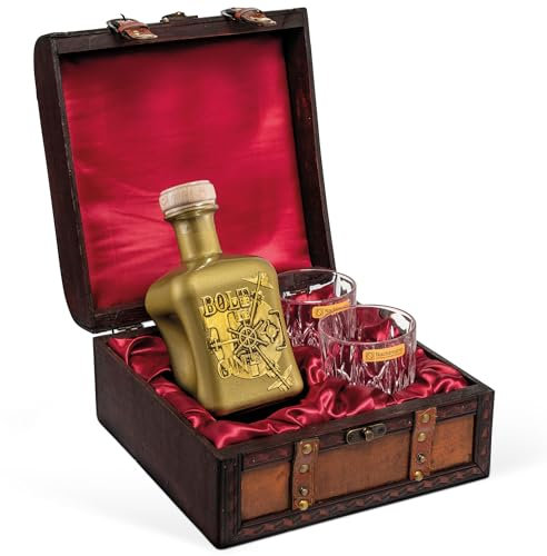 Boîte à gin Bolt G!N (0,5 l) avec 2 verres Nachtmann dans une boîte antique - Maison Privée