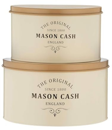 Mason Cash Heritage Set of 2 Cream Coated Steel Cake Tins