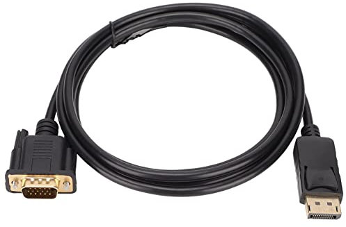 VBESTLIFE Cavo Adattatore da DP a VGA, Cavo da DisplayPort a VGA da 1,8 M Maschio a Maschio HD 1080p Placcato Oro per PC Desktop, Laptop, Proiettore