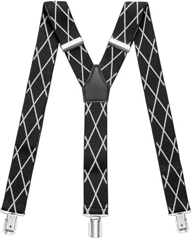 Sencillo Herren Hosenträger mit Starken Clips Y-Form Schwarz Muster
