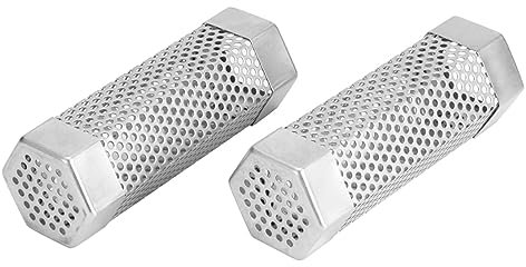 TICFOX Räucherröhre,2PCS 30cm Räucherröhre,Edelstahl Rostfrei Räucherbox Tube Smoker,BBQ Pellet Smoker Tube,Räuchern auf Jedem Grill(Hexagon)
