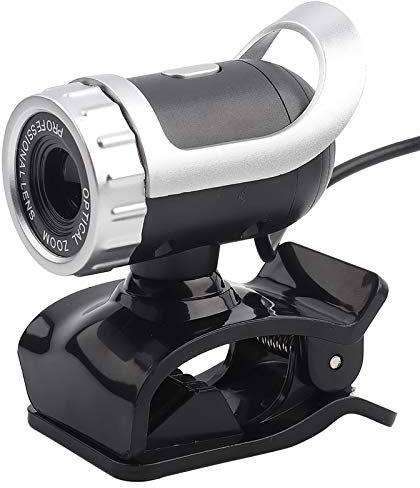 Vikye HD-Webcam, USB 2.0 0,3 M Webcam 360° Drehbar mit Mikrofon für PC Mac Laptop Desktop-Videoanrufe Konferenzaufzeichnung (Silber)