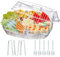 MHEOMTME Ice Chilled Party Platter, 15 Inch Clear Veggie Fruit Trays with Lid and Dip, Cold Food Serving Trays for Parties, Charcuterie Boards with Ice Tray on Bottom