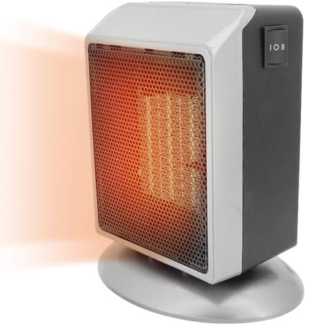 MoYouno Heizlüfter Energiesparend,Tragbare Heizlüfter klein,Effiziente 2-Stufen (450W/900W), Mehrfachschutz with Überhitzungsschutz und Kippschutz, für das Schlafzimmer,Büro, Heim (Silber)