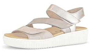 Gabor Damen Riemchensandalen, Frauen Sandalen,Wechselfußbett,Best Fitting,Sandaletten,Sommersandalen,bequem,flach,Desert Kombi,36 EU / 3.5 UK