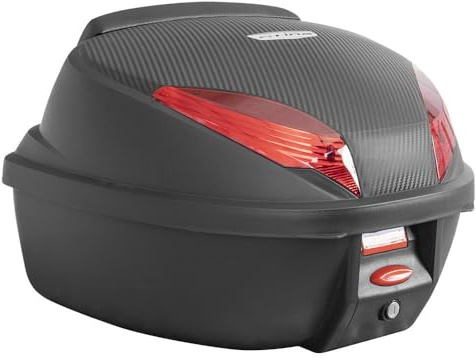 Teknix S-Line – Top Case für Motorrad und Scooter 35 l, Schwarz / Carbon