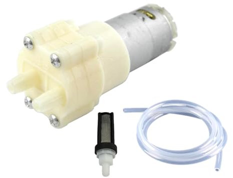 CHANCS 385 Diaphragm Self-priming Pump DC 6V-12V Motor Shock Absorption Wasserpumpen mit Silikonschlauch und Filter für den täglichen Wasserkreislauf von Fischbecken und Haushaltsgeräten
