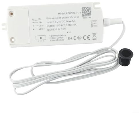 Interruptor de sensor de iluminación, interruptor electrónico de encendido/apagado sin contacto con sensor de movimiento IR para puerta de luz de armario de cocina