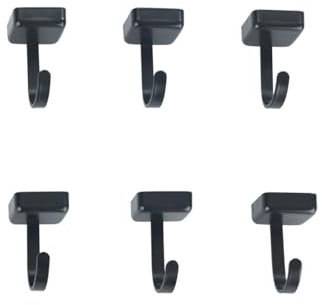 WENKO Magnethaken Mod. Jet 6er Set praktische Haken im minimalistischen Industrial-Design für magnetische Flächen Maße je 2,2 x 3,9 x 2,3 cm Schwarz
