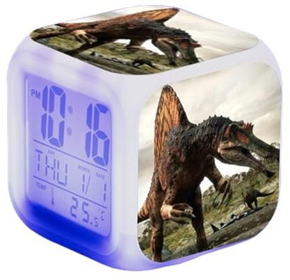 SerendipitousWhisper Dinosaure Réveil - LED - Alarme Créativité - avec lumière - Brillant dans la Nuit - pour Enfants et Adultes - Cadeaux d'anniversaire pour Enfants Adultes