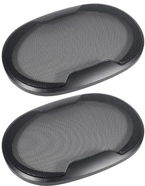 MXDDWLKJ Car Speaker Grills 1Pair 4 Inches 6 Inches 6x9 Auto Speaker Cover Car Audio Subwoofer Grille Black Decorative Circle Grille Protect Black Audio Speaker Cover(6x9)