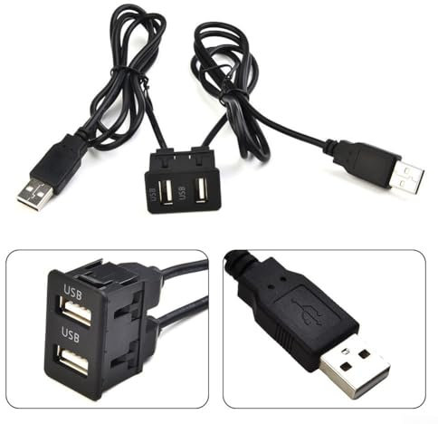 Auto-Stereo-Dual-USB-Panel-Audiokabel-Adapter, entworfen für einfache Unterputz-Installation in Fahrzeugen