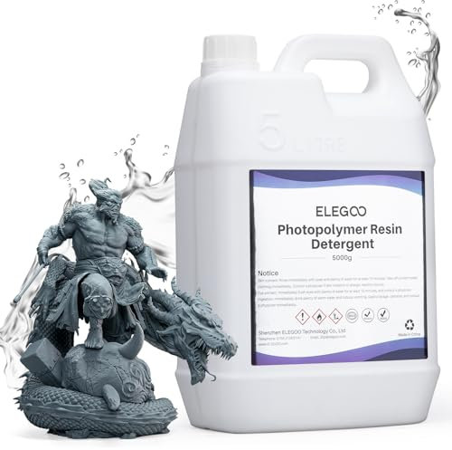 ELEGOO 3D Drucker Resin Reiniger 5KG, 3D Printer Photopolymer Harz Reinigungsmittel, Schnelle Reinigung, Geruchsarm und Ungiftig, Handwaschbarer Harz Reiniger für 3D Drucker Harz