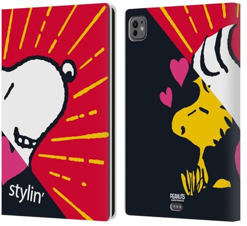 Head Case Designs Offizielle Peanuts Snoopy & Woodstock 2 Halbzeiten Und Gelächter Leder Brieftaschen Handyhülle Hülle Huelle kompatibel mit Apple iPad Pro 11 M4 2024