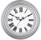 Plumeet Klassische 30cm Wanduhr - Ruhige Retro Uhr Ohne Tickgeräusche Mit Römischen Ziffern für Wohnzimmer, Schlafzimmer - Silberfarben
