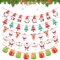GEEHUA 5 Stück 3 Meter Banner Weihnachten, Papier Weihnachtsbaum Banner Doppelseitig Weihnachten Christmas Weihnachtsbaum Papier Weihnachtsgirlande Christmas Garland Weihnachtsgirlande Papier Banner