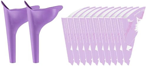 LilaLemon 12 pcs Female Urinal Travel Essentials, Camping Toilet Gadgets Accessories Gifts, Portable Urinal Reusable Pee Funnel for Women,Female Urination Device, Hiking Festival Holiday Essentials