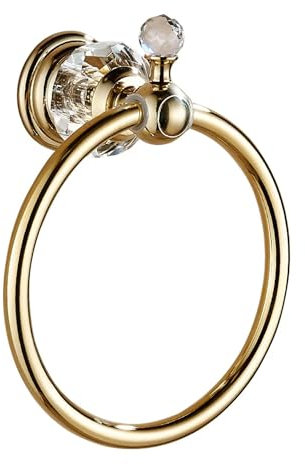 Goldener Handtuchring Handtuchhalter, goldfarbene Kristall-Handtuchstange, Badezimmer-Hardware