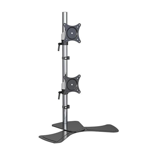 Vertical Stack Dual Monitor Stand for Desk Free Standing Mount for 17 27 Screens up to 17.6 lbs