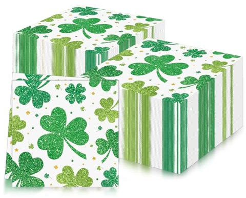 20 Stück St. Patrick's Party-Servietten, irische Festival-Servietten, St. Patrick's Servietten, Cocktail-Servietten, Dinner-Servietten, weiches Papier, Partygeschirr für St. Patrick's Day