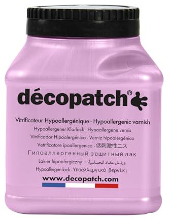 Décopatch VAHY180AC - Flasche Hypoallergener Klarlack Schutzlack, für alle Oberfläche, schnelltrocknend, 180 ml, 1 Stück