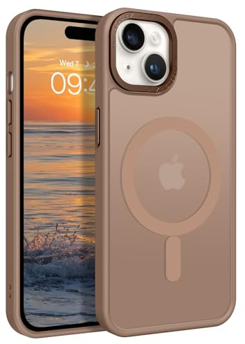 GaoBao Magnetisch Hülle für iPhone 15 Plus, Handyhülle iPhone 15 Plus für Magsafe Durchscheinende Matte Magnetische Stoßfeste Anti-Fingerabdruck Schutzhülle für iPhone 15 Plus 6.7 Case, Braun