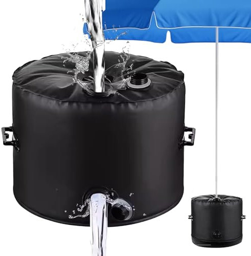 LZEXIN Parasol Umbrella Base, Up to 40L/40kg Umbrella Base Weight Bag, Fill-water Parasol Stand Extra Waterbags Weighted Base 3.15 Diameter for Patio Outdoor Garden Umbrella Base