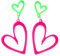 Mikovivi Neon-Herz-Ohrringe für Damen, Retro-Acryl-Tropfenohrringe im 80er- und 90er-Jahre-Stil Party-Accessoires Perfekt für den Sommer und Kostüme (Pink, Grün)