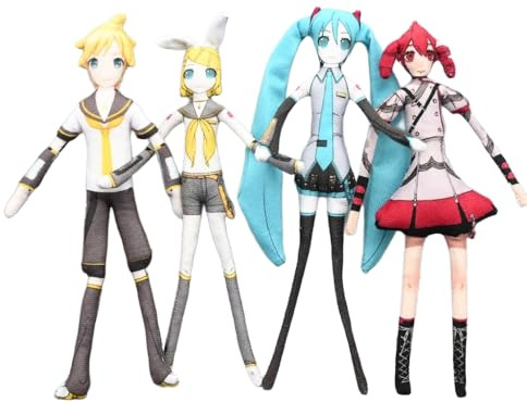 Zhongkaihua Miku Plüsch-Actionfigur, Kagamine Rin Kagamine Len, klassischer beweglicher Charakter, kreatives Sammlerstück, Geschenk, Dekoration für Zuhause, Party