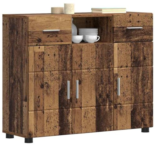 vidaXL Sideboard Old wood 88.5 x 30.5 x 73 cm Engineered wood, Stylish Organizers, Modern Living Room Furniture Set, Ample Storage Solutions, Contemporary Cabinets, Minimalist Design Ideas
