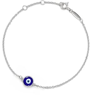 PERIMADE Charm-Armband aus 925er-Sterlingsilber, für Damen, 18 Karat vergoldet, türkisches blaues Nazar-Auge, stapelbares Kettenarmband, hypoallergen, läuft nicht an, Schmuck für Jahrestag, Geburtstag