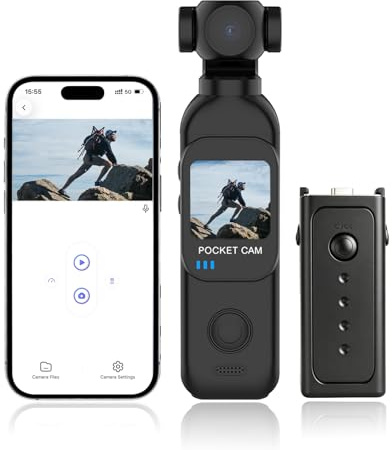 IKLOOCQ 1080P Portable Pocket Vlogging Camera Built-in WiFi | Handheld Sports Action Camera with 1.33'' Touchscreen Small Body Mounted Video Camera for Vlogging and Traveling