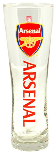Arsenal FC Official Wordmark Football Crest Peroni Pint Glass (One Size) (Clear)