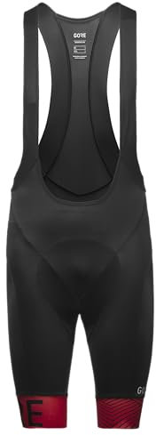 GORE WEAR Herren C5 Opti Trägerhose+ Kurze, Black/Red, L EU