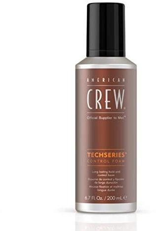 AMERICAN CREW – Techseries Control Foam, 200 ml, Stylingschaum für Männer, Schaumfestiger für starken Halt & mehr Fülle, Stylingprodukt für natürliches Finish mit mittlerem Glanz