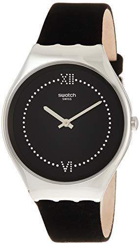 Swatch Damen Analog Quarz Uhr mit Leder Armband SYXS109