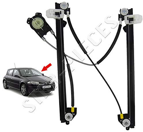 STARKIT PERFORMANCE Elevalunas compatible para Megane 2 (2002-2008) mecanismo elevalunas delantero izquierdo (conductor) (5 puertas) 8200325136, 8201010926