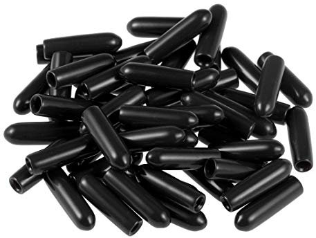 sourcing map 50 Stück Gummi Endkappen 2,5mm Innendurchm. Gummikappen Runde Schutzkappen Gummi Abdeckung Stopfen Möbelgleiter Bolzen Gewindeschutz für Schrauben Rohr Stuhlbeine, Schwarz
