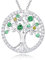 AGVANA Collier arbre de vie coloré pour femme Collier en argent avec pendentif rond 925 pour fille Arbre de vie pendentif Dimension: 2 * 2.5cm