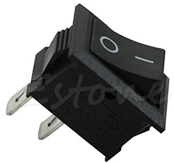 Mini interruttore a bilanciere rettangolare on/off, nero, pulsante a bilanciere per auto e barca, KCD1-2 pin, 250 V, 3 A