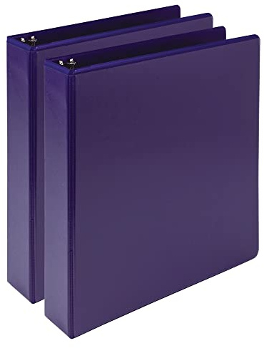 Samsill Plant-Based 1.5 Inch Durable Round Ring, Made in USA, View Binder, Eco-Friendly, USDA Certified Biobased, 2 Pack, Purple