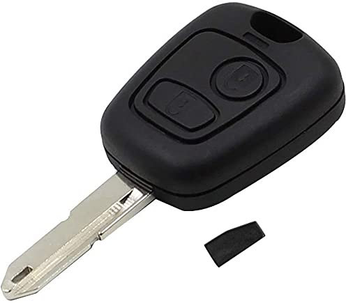 LAKAMODO Coque Clé Télécommande Bip Plip pour Peugeot 106, 206, 206CC, 307 avec Transpondeur Vierge ID46 PCF7936