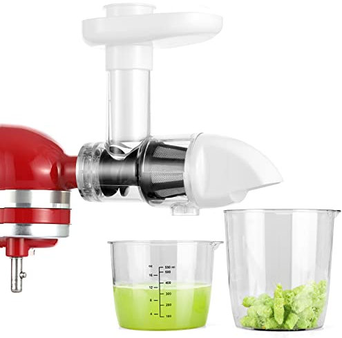 Gdrtwwh Juicer Attachment for All KitchenAid Stand Mixer,Slow Juicer Citrus Juicer Accessories,Chew Juicer Attachment Vegetable and Fruit(White)