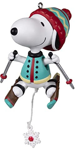 Hallmark Keepsake Weihnachtsdekoration 2022, The Peanuts Gang Skifahren Snoopy mit Zugschnur