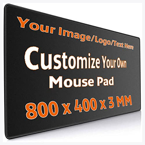 UOKIIYUA Grand Tapis de Souris de Jeu personnalisé, Tapis de Souris à Bords Cousus personnalisés avec Votre Image et Texte, Fournitures de Bureau 80x40cm