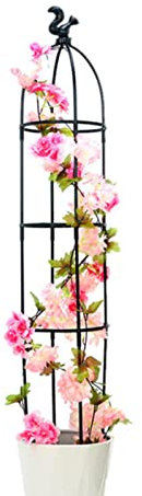 GIMOCOOL Obelisco per rampicanti,Garden Supporto Piante Rampicanti,Nero Grigliato a Colonna,Arco per Piante Rose Fiori Giardino sostengo per pianta,Adatta a Tutti i Tipi di Piante rampicanti,ortaggi