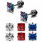 ZOCOYUU 4 Pairs Titanium Screw Back Surgical Stainless Steel Stud Earrings for Women Men,Rainbow 5A Cubic Zirconia Studs Double Side Earrings Piercing Sleeper Studs Jewelry 6mm (4 Pack Square-6mm)