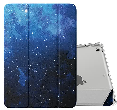 MoKo Case for iPad 10.2 iPad 9th Generation 2021/ iPad 8th Generation 2020/ iPad 7th Generation 2019, Slim Stand Hard Back Shell Smart Cover Case for iPad 10.2 inch, Auto Wake/Sleep, Blue Starry Sky