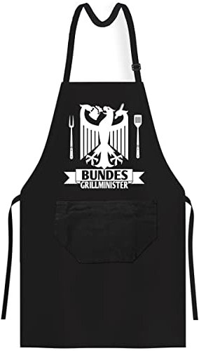 OM3® BUNDES GRILLMINISTER - Grill-Schürze - Parodie Fun - BBQ Küchenschürze für Erwachsene Unisex